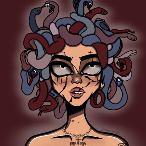 Medusa Profile Pic, Medusa Profile, Hacker Drawing, Bin Bin, Vinnie Hacker, Comic Art Girls, Book People, Art Portraits, Fine Art Portraits