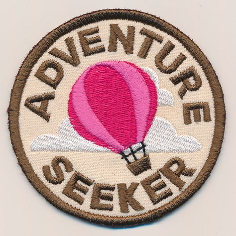 Adventure Merit Badges - Adventure Seeker (Patch) | Urban Threads: Unique and Awesome Embroidery Designs Patches For Jackets, Jacket Patches, Adventure Seeker, Freestanding Lace Embroidery, Denim Bags, Merit Badge, Urban Threads, Sew On Patch, Custom Patches