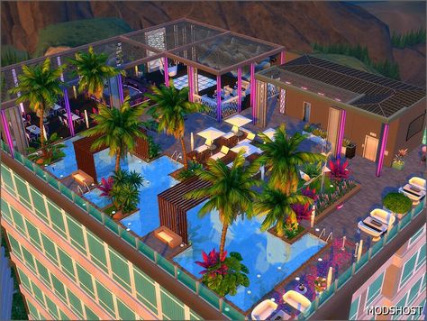 Download Stargazer BAR (NO CC) for Sims 4 at ModsHost NOW! The renovation of the famous Stargazer bar in San Myshuno. No Cc A famous bar where your Sims can chill, swim, and tan during hot city days. Have fun at the bar with a spectacular view. Bounce a party with a Dj or enjoy a mesmerizing city view at the bubble machine. Or book a ... #sims4cc #sims #mods #house #videogames #gaming Sims 4 Rooftop Bar, Sims Nightclub, Sims 4 Nightclub No Cc, Sims 4 Nightclub, Sims 4 Lots Restaurant No Cc, Converse Platform High Top, No Cc Sims, Cc For Sims 4, Sims 4 House