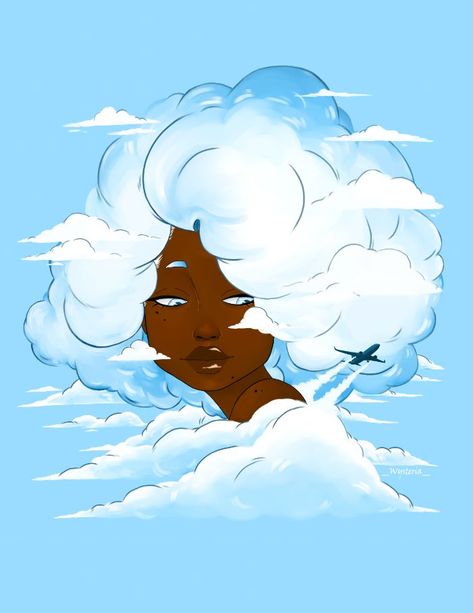 Person Drawing, Head In The Clouds, Cloud Art, Cloud Drawing, Art Folder, Pretty Drawings, Black Art Pictures, Mystical Creatures, Human Art