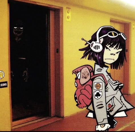 Jamie Hewlett Art, Gorillaz Noodle, Gorillaz Fan Art, 2000s Cartoons, Monkeys Band, Jamie Hewlett, Gorillaz Art, Gorillaz, Funky Art