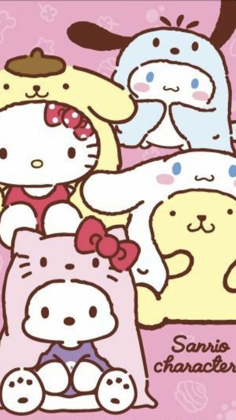 Sanrio Characters Hello Kitty And Her Friends, 헬로키티 배경화면, Walpaper Hello Kitty, Charmmy Kitty, Aesthetic Wallpaper Iphone, Karakter Disney, Hello Kitty Coloring, Hello Kitty Characters, Hello Kit