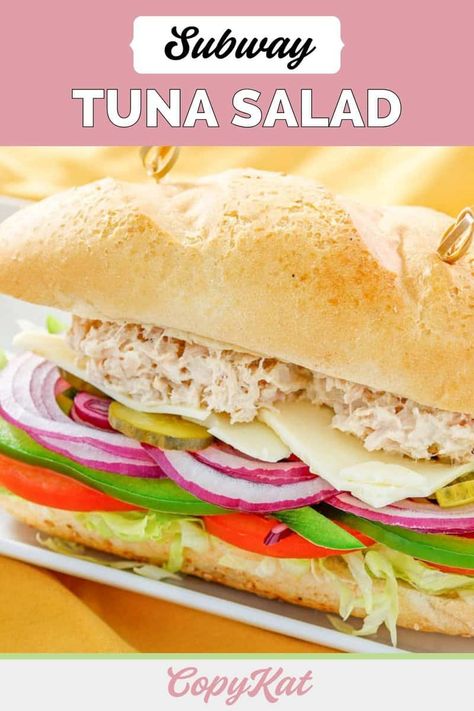 Subway Tuna, Classic Tuna Salad Sandwich, Tuna Fish Recipes, How To Make Tuna, Best Tuna Salad, Tuna Can, Sweet Custard, Cream Salad, Tuna Salad Sandwich