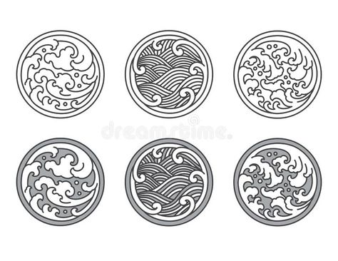 Oriental water wave in round shape icon. Japanese. Thai. Oriental water wave in , #sponsored, #shape, #icon, #Japanese, #Oriental, #water #ad Dojo Interior, Japanese Line Art, Japanese Logos, Japanese Mosaic, Draw Materials, Chinese Branding, Japanese Circle, Chinese Logo, Fantasy Logo