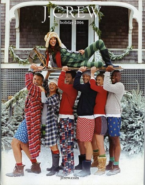 :) Great J.Crew winter catalog pic from 2006. Carly The Prepster, J Crew Catalog, Pj Party, Christmas Shoot, J Crew Style, Christmas Family Photos, Christmas Photoshoot, Holiday Catalog, Holiday Photos