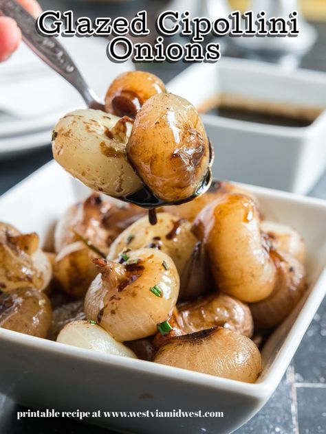 Onion Side Dish, Cippolini Onions, Cipollini Onions, Sweet Onions, Onion Vegetable, Asian Foods, Onion Recipes, Creamy Mashed Potatoes, Balsamic Glaze