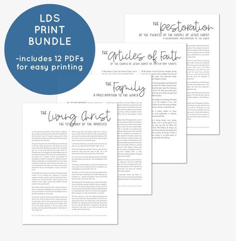 Proclamation Bundle LDS Print Set of 4 // The Restoration The | Etsy Family Proclamation, Proclamation To The World, Lds Mission, Articles Of Faith, Digital Art Printables, Calendar Stickers, Simple Prints, Online Printing Services, Wedding Saving