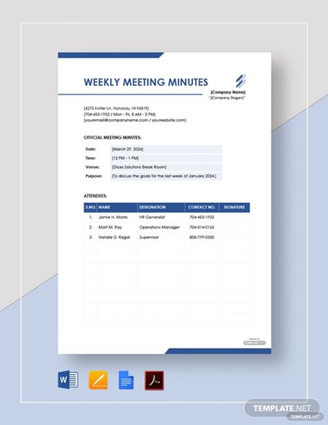 Free Weekly Meeting Minutes Template #AD, , #paid, #Weekly, #Free, #Meeting, #Template, #Minutes Weekly Meeting Template, Meeting Template Free Printable, Zoom Meeting Template 2 People, Minutes Of Meeting Template, Meeting Minutes Template, Meeting Template, Weekly Meeting, Meeting Minutes, Travel Itinerary Template