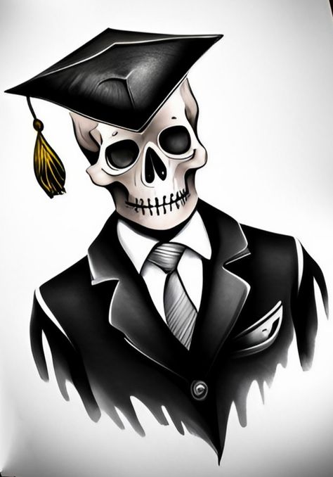 skeleton in a graduation cap Skeleton Tattoo, Skeleton Face, Skeleton Tattoos, Funny Skeleton, A Skeleton, Rock Concert, Graduation Cap, Tattoo Art, Art Tattoo