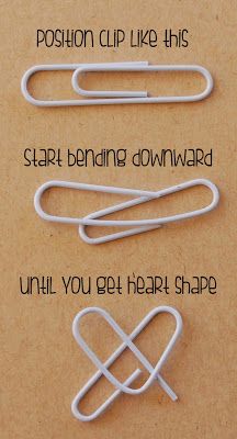 Different Ways To Make Hearts With Your Hands, Diy With Paper Clip, Decorative Paper Clips Diy, Cute Paper Clips Diy, What To Do With Paper Clips, Things To Make Out Of Paper Clips, Paperclips Crafts Ideas, Things To Make With Paper Clips, Things To Do With Paper Clips