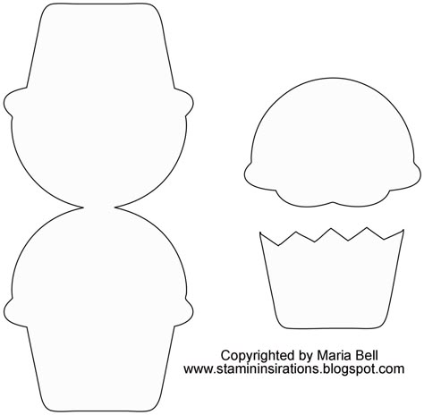 Cupcake Card Template, Cupcake Outline, Cupcake Template, Cupcake Cards, Cupcake Card, Craft Templates, Card Making Templates, Wonderful Wednesday, Christmas Felt