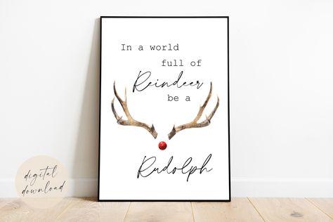 Christmas Reindeer Wall Art, Reindeer Wall Art, Reindeer Sayings Cute, Reindeer Sayings, Reindeer Quotes, Rudolph Quote, Christmas Quotes And Sayings, Reindeer Printable, Widget Quotes