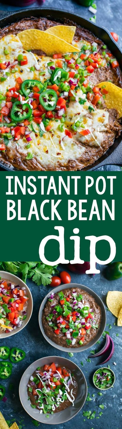 Instant Pot Black Bean Dip is a total breeze to throw together! No cans needed! Simply grab a bag of dried beans and get ready for a party-perfect vegetarian dip that's easy, make-ahead, and SO delicious! Vegetarian Dip, Black Bean Dip, Healty Dinner, Diy Easy Recipes, Bean Dip, Buffalo Chicken Dip, Instapot Recipes, Instant Pot Pressure Cooker, Dried Beans