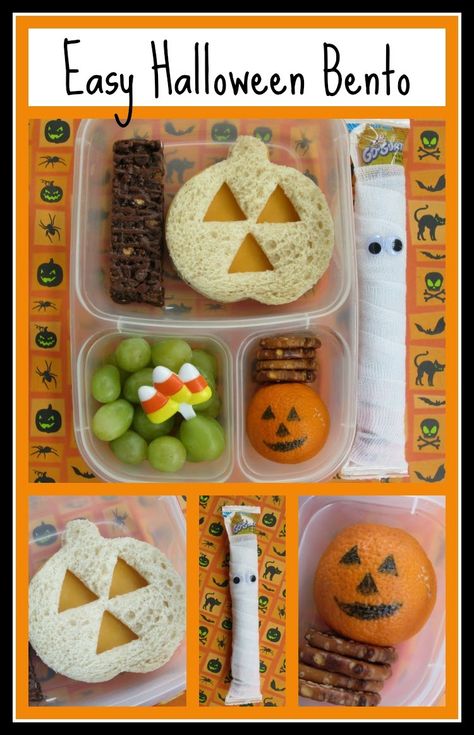 BentoLunch.net - How to Make an Easy Halloween Bento Halloween Meals For Kids, Halloween Meals, Halloween Lunch Ideas, Halloween Bento, Vegan Halloween Treat, Halloween Lunch Box, Bento Box Lunch For Kids, Meals For Kids, Halloween Lunch