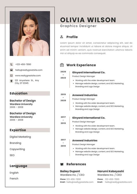 Free printable resume templates you can customize | Canva Simple Cv Template, Cv Maker, Simple Cv, Education Logo Design, Professional Cv, Resume Writing Services, Cv Resume, Cv Design, Design Management