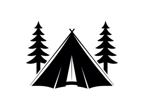 Tent Silhouette, Art Cut, Silhouette Clip Art, Survival Shelter, Camping Tent, Art Activities, Outdoor Hiking, Tent Camping, Sticker Art