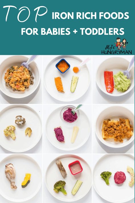 Regardless of which feeding approach you choose, purees or baby led weaning, introducing iron foods from the start is extremely important. Here are the best iron-rich foods and recipes for babies 6 months and toddlers. High Iron Baby Food Puree, Iron Rich Foods For Babies, Iron Rich Baby Food, 9 Month Old Baby Food, 6 Months Baby Food, Iron Foods, Foods For Babies, Recipes For Babies, Blw Recipes