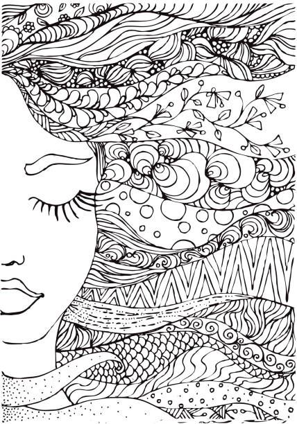 Face Doodles, Bible Verse Coloring Page, Ink Doodles, Abstract Coloring Pages, Bible Verse Coloring, Doodle Art Journals, Zen Art, Mandala Coloring Pages, Zentangle Art