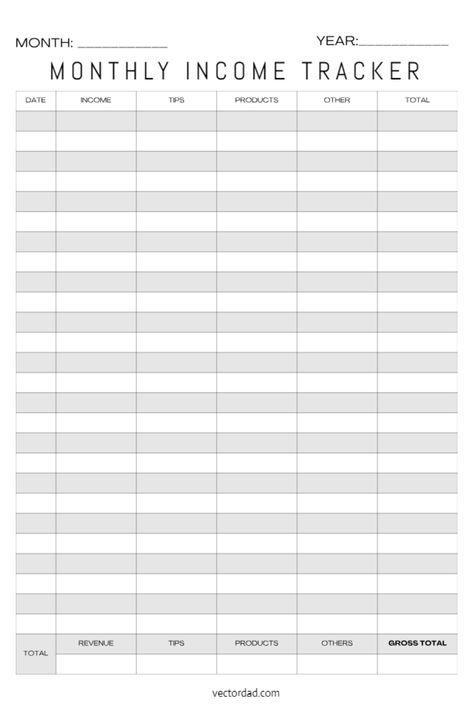 Monthly Income Tracker, Income Tracker, Monthly Income, Tracker Template, Finance Tracker, Template Download, Budget Planner, Financial Goals, Stay Organized