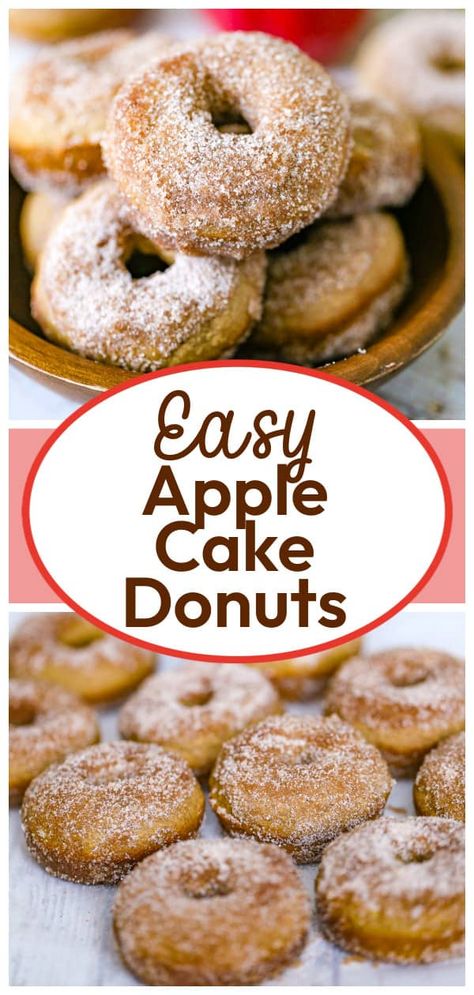 Easy Baked Apple Donuts Applesauce Doughnut Recipe, Easy Donut Recipe Baked, Easy Baked Apples, Doughnut Recipe Easy, Easy Apple Cake, Apple Desserts Easy, Autumn Kitchen, Apple Donuts, Baked Donut Recipes