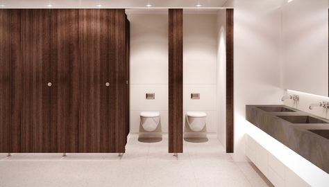 Toilet Cubicle, School Bathroom, Restroom Design, Industrial Inspiration, Public Bath, Public Restroom, Toilet Design, Changing Room, Office Bathroom