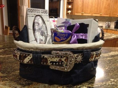 Cowgirl Gift Basket | Basket Fun Western Silent Auction Ideas, Western Basket Ideas, Cowgirl Gift Basket, Western Centerpiece, Western Centerpieces, Western Shower, Auction Gift Basket Ideas, Party Tips And Tricks, Fundraiser Baskets