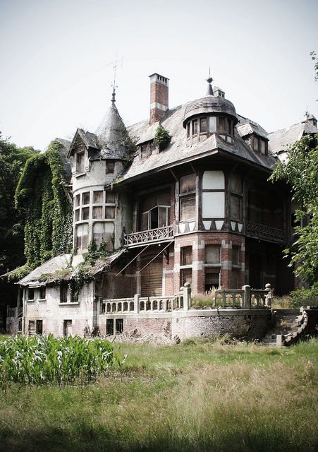 abandoned villa near Brasschaat, Belgium Stare Dwory, Mansion Homes, Abandoned Homes, Abandoned Mansion, Old Abandoned Houses, Spooky Places, Old Mansions, Abandoned Castles, Abandoned House