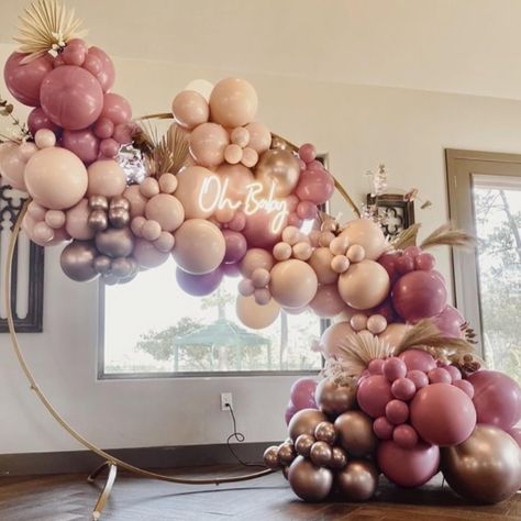 Gold Balloons Decorations, Birthday Party Decorations Balloons, Baby Shower Balloon Arch, Gold Birthday Party Decorations, Party Decorations Balloons, Bridal Shower Balloons, Balloons Arch, Orange Balloons, Gold Backdrop