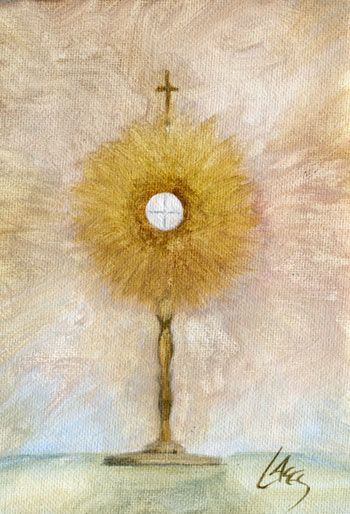 Communion Host Monstrance | Catholic religious art Monstrance Catholic, Catholic Artwork, Catholic Wallpaper, Eucharistic Adoration, Catholic Images, San Francesco, The Painter, Religious Images, Tableau Art