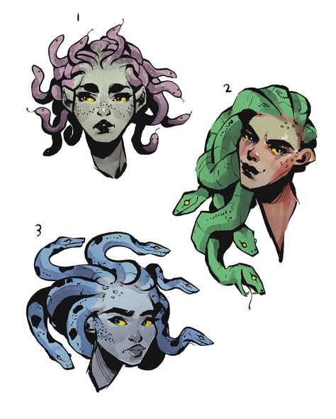 Misanthrope Tattoo, Gorgon Oc Male, Snake Hair Drawing, Gorgon Character Design, Gorgon Drawing, Snake Person Character Design, Medusa Concept Art, Medusa Character Design, Male Gorgon