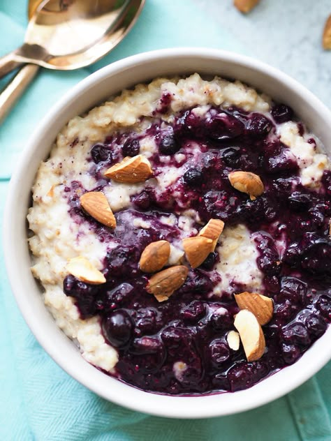 Hot Cereal Recipes, Blueberry Chia Seed Jam, Blueberry Chia Jam, Blueberries And Cream, Pumpkin Pie Oatmeal, Toasted Oats, Carrot Cake Oatmeal, Overnight Oats Recipe Healthy, Porridge Recipes