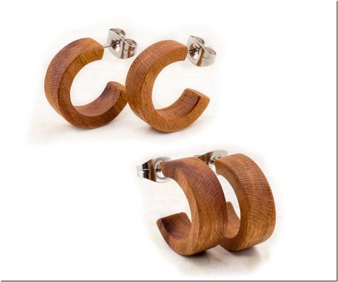 Minimalist Wood Stud Earrings To Decorate Your Natural Ear Lobes Hoop Earrings Diy, Bamboo Jewelry, Wooden Jewelery, Wood Stud Earrings, Wood Jewelery, Wood Earrings Stud, Wooden Jewellery, Wood Studs, Jewellery Sketches