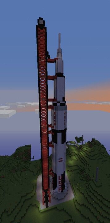 Space rocket Minecraft Rocket, Minecraft Space, Minecraft Building Blueprints, Minecraft City Buildings, Minecraft Pe, Spaceship Interior, Amazing Minecraft, Minecraft City, Minecraft Construction