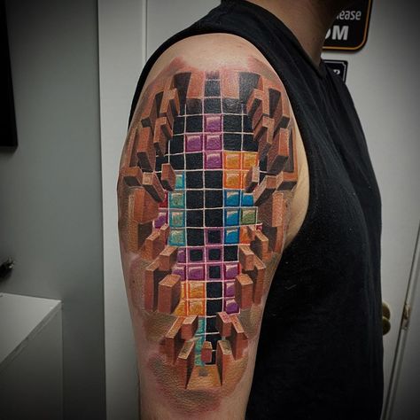 Tetris Tattoo, Prison Tattoos, R Tattoo, Blood Moon, Tattoo Photos, Moon Tattoo, Best Artist, Flash Tattoo, The Magicians