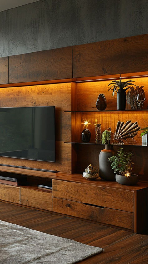 Creative TV Mounting Ideas for Stylish Living Rooms Tv Mounting Ideas Living Rooms, Corner Tv Mounting Ideas, Luxury Tv Room Design, Tv Mounting Ideas, Mounted Tv Ideas Living Rooms, Wooden Tv Unit, Buddha Home Decor, Tv Mounting, Wall Tv Unit Design