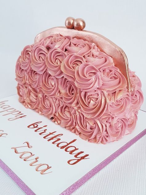 Purse Cake Ideas, Rose Gold Cake Ideas Birthday, Classy Handbags For Women, Purse Cakes, Classy Handbags, Doodle Cake, Women Hand Bags, Trending Bags, Rose Gold Clutch