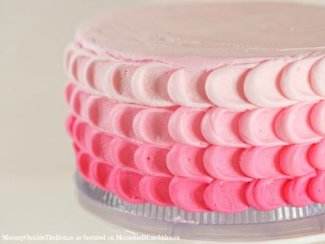 Ombre Cake Tutorial, Pink Ombre Cake, Petal Cake, Ombre Cake, Ombre Pink, Cake Frosting, Diy Cake, Pink Cake, Cake Tutorial