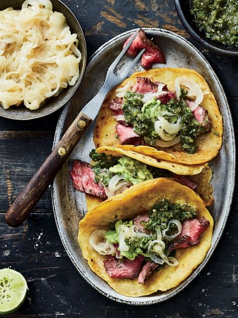 Rib Eye Tacos Recipe, Rib Eye Tacos, Ribeye Tacos, Ribeye Tacos Recipe, Beef Kabob Recipes, Grilled Ribeye, Steak Tacos, Food Shapes, Southern Dishes