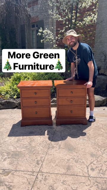 Marcus Faccenda | The Furniture Guy | DIY Furniture Artist on Instagram: "It ain’t Christmas without some green furniture🎄🎅🏼 But seriously I’m becoming a huge fan of green pieces, I think they add character and style to any space. AND THEY LOOK GREAT IN THIS CLIENTS BEDROOM🤩 Let me know what you think of the finished set AND don’t forget to follow to see my best flip of 2023 🥳 . . . . #furnitureflipping #learntodiy #homedecor #furniture #furnituredecor #upcycle #refinishedfurniture #restore #instafurniture #beforeafter #beforeafterfurniture#furnituremakover #painted #paintedfurniture #thrift #furnitureflipping #furnitureflipper #DIY #paintedfurniture #furnitureartist #furnituredesign #upcycledfurniture #repurposedfurniture #refurbishedfurniture #modernfurniture #farmhouse #modernfarm Pine Furniture Makeover, Sage Green Furniture, Furniture Artist, Before After Furniture, Diy Furniture Flip, Furniture Upcycle, Upcycled Furniture Diy, Furniture Flips, Green Furniture