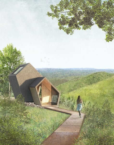 Pasithéa: Meditation Cabins in Central P|Visualization Pathways Architecture, Meditation Space Architecture, Outdoor Meditation, Mountain Architecture, Italy Architecture, Pavilion Architecture, Shelter Design, Architectural Competition, Backyard Office