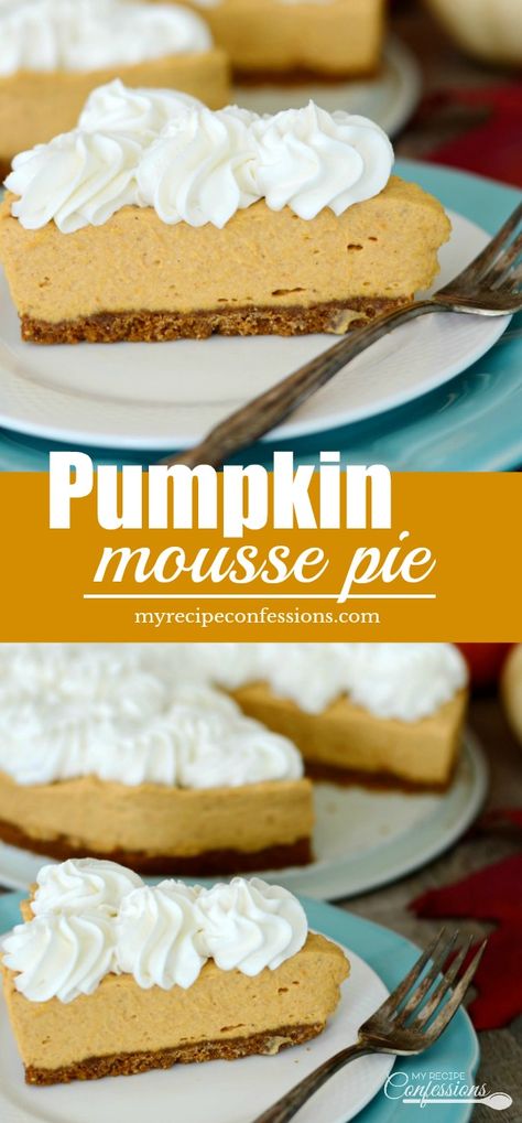 Pumpkin Mousse Pie, Thanksgiving Desserts Pie, Silk Pie Recipe, Mousse Pie, Silk Pie, Pumpkin Mousse, Gingersnap Crust, Delish Desserts, Thanksgiving Desserts Easy