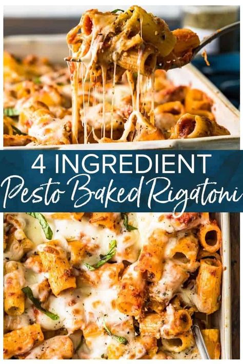 This baked rigatoni recipe is perfect for a quick and easy weeknight meal. Simple and easy to make with just 4 ingredients, this dish is on the table in just 30 minutes. Packed full of flavor and a great comfort food dinner that the whole family will love. Rigatoni Recipes Easy, Baked Rigatoni Recipe, Rigatoni Recipe, Rigatoni Recipes, Baked Rigatoni, Freezable Meals, Comfort Food Recipes Dinners, Tasty Pasta, Food Dinner