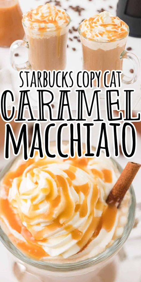 Starbucks Caramel Macchiato Recipe, Homemade Caramel Macchiato, Iced Caramel Macchiato Recipe, Starbucks Caramel Macchiato, Caramel Macchiato Starbucks, Flavored Coffee Recipes, Caramel Macchiato Recipe, Coffee Recipes Hot, Macchiato Recipe