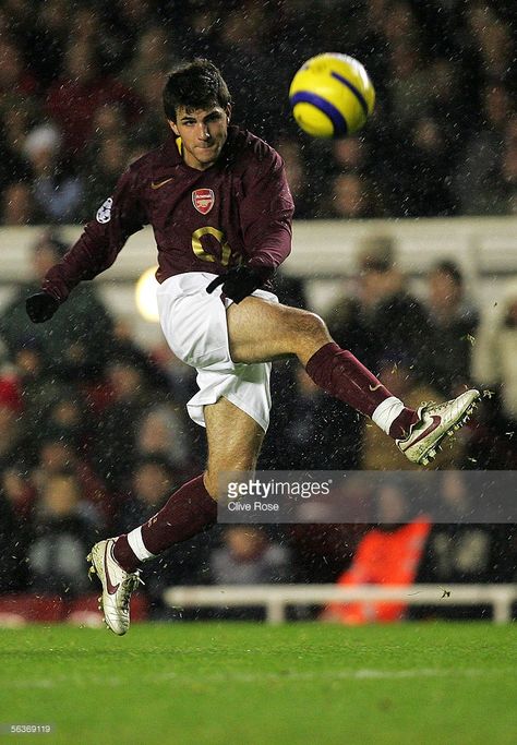 Cesc Fabregas of Arsenal in action during the UEFA Champions League Group B match between Arsenal and Ajax at Highbury on December 7, 2005 in London, England. Fabregas Arsenal, Cesc Fabregas, Arsenal Wallpapers, Cesc Fàbregas, Arsenal Players, Retro Football, Football Pictures, December 7, Retro Wallpaper