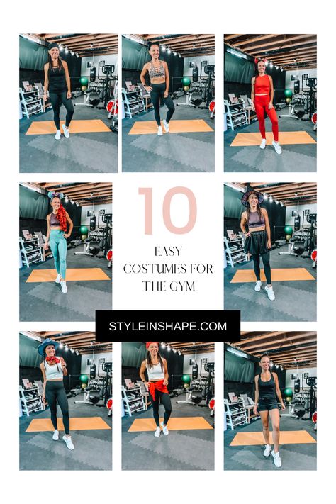 10 easy halloween costumes to wear to the gym for class #halloweencostumes #fitnesshalloweencostumes #zyia #zyiacostumes #ellieactive #yogahalloweencostumes #gymhalloweencostumes #workoutclothescostumes #costumesforthegym Zumba Halloween Costume, Gym Rat Halloween Costume, Yoga Halloween Costumes, Halloween Costumes To Workout In, Halloween Workout Costume Ideas, Crossfit Halloween Costumes, Gym Halloween Costume Ideas, Gym Costume Halloween, Athletic Halloween Costumes