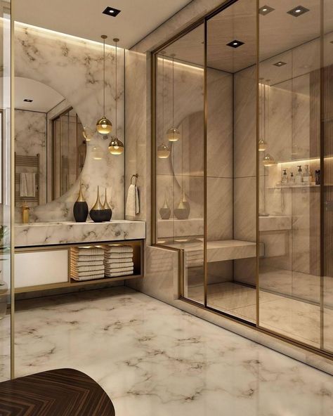 Luxury Bathroom Master, Luxury Bathroom Master Baths, Modern Luxury Bathroom, Bathrooms Ideas, Bathroom Decor Luxury, Washroom Design, Bathroom Lights, Bathroom Design Decor, Bathroom Design Luxury