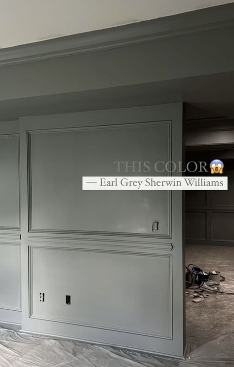 Sherwin Williams Greys Harbor, Sw Grey Paint Colors, Earl Grey Sherwin Williams, Earl Gray Sherwin Williams, Sedate Gray Sherwin Williams, 1800 Farmhouse, Gray Sherwin Williams, Basement Paint, Sherwin Williams Blue