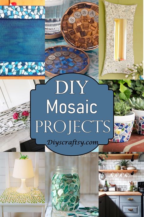 Mosaic Tiles Crafts Diy, Mosaic On Glass Diy, Mosaic Coffee Table Diy, Easy Mosaic Projects For Beginners, Mosaic For Beginners, Mosaic Wall Art Diy, Mosaic Projects For Beginners, Diy Mosaic Ideas, Mosaic Ideas Beginner