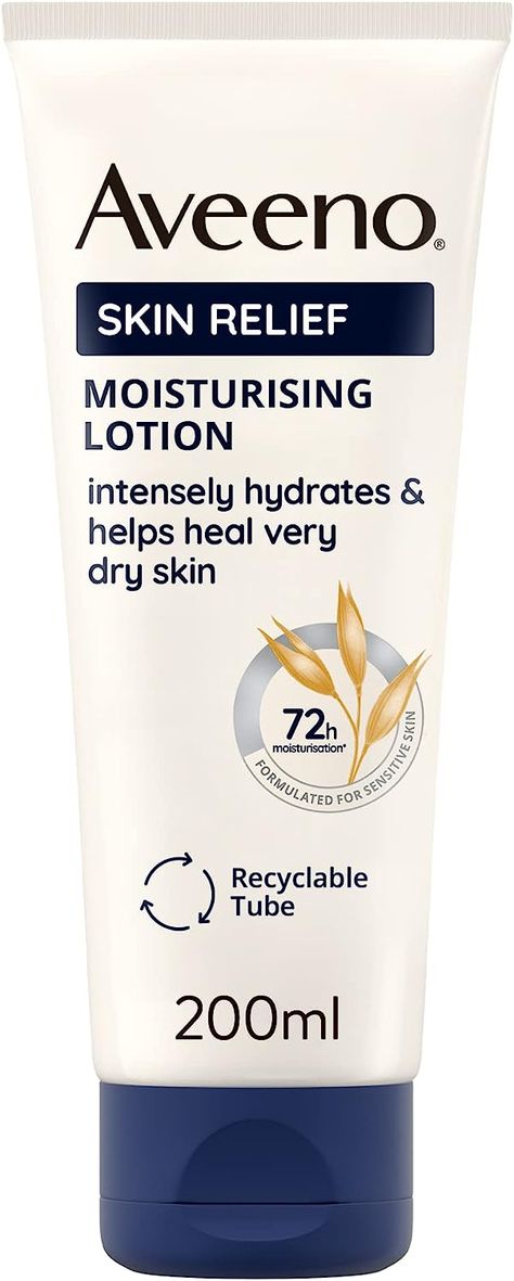 Soothes Skin From Day 1 | For Very Dry and Irritable Skin Care | With Shea Butter and Prebiotic Oatmeal | 200 ml Aveeno Skin Relief, Tighter Skin, Body Cleanser, Moisturizing Lotions, Skin Care Moisturizer, Fragrance Free, Active Ingredient, Fragrance Free Products, Great Britain