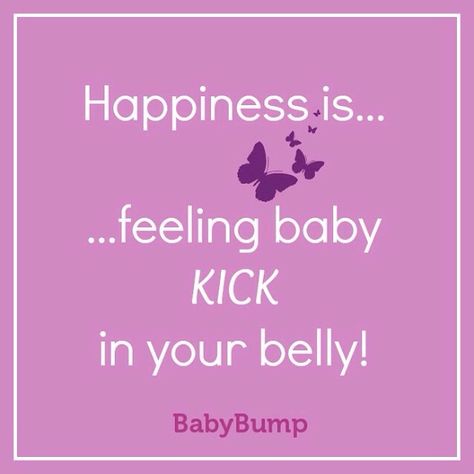 Happiness is feeling baby kick in your belly. When did you feel those first flutters? #babykicks #purebliss #mom #mum #expecting #pregnancy #quote Feeling Baby Move, Baby Kick, 5 Weeks Pregnant, Pregnancy Affirmations, Pregnancy Info, Mommy Quotes, Baby Kicking, Baby Blessing, Unborn Baby